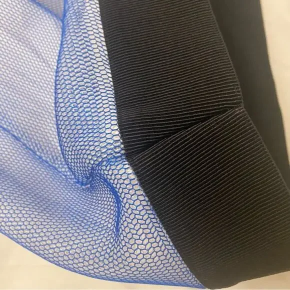 Milly Blue Midi Pencil Skirt sz 10 Milly Midi Skirt Net Overlay Skirt - Picture 14 of 14